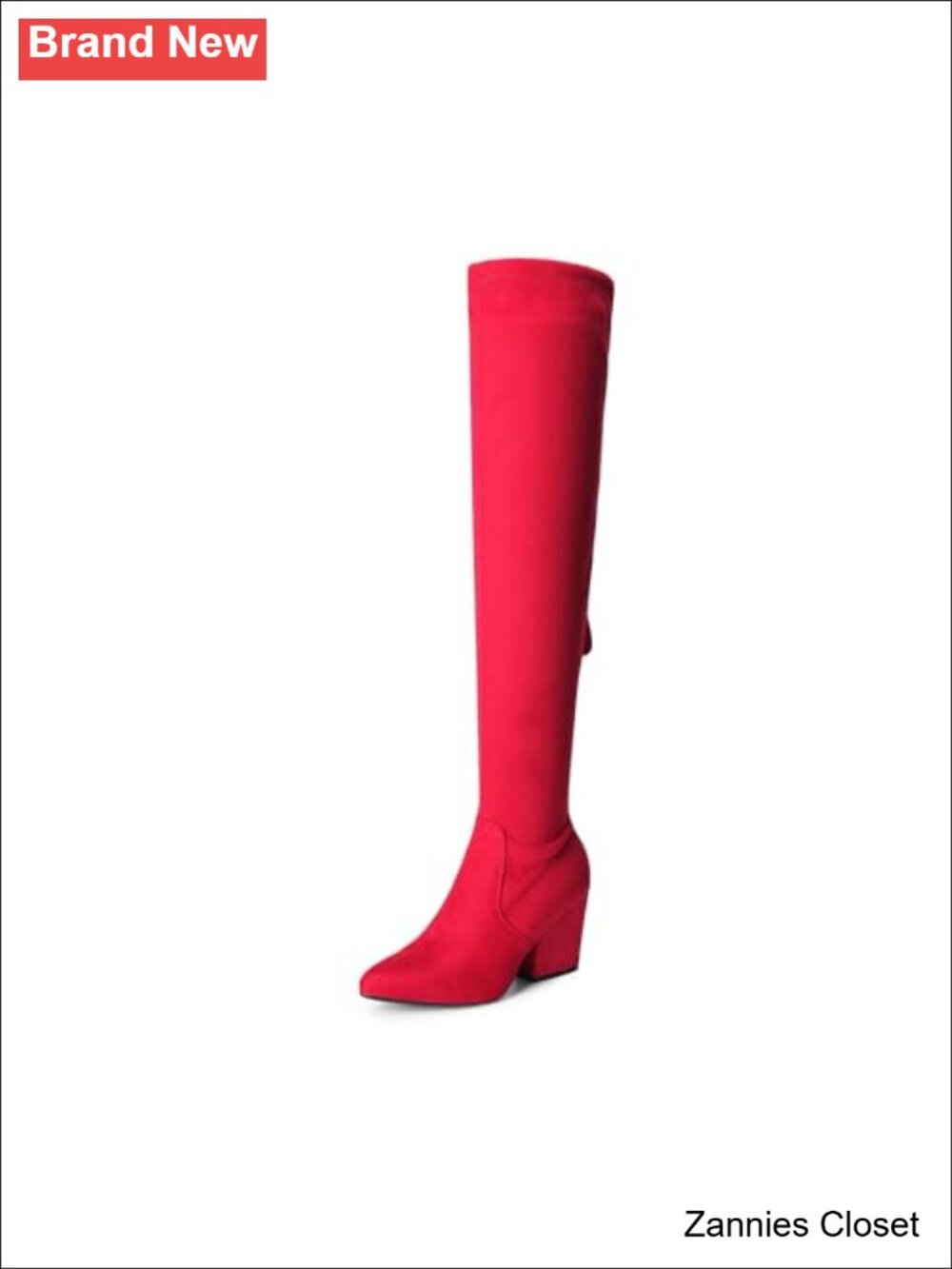 ✨ Over the Knee High Heeled Boots Pointed Toe Faux Suede